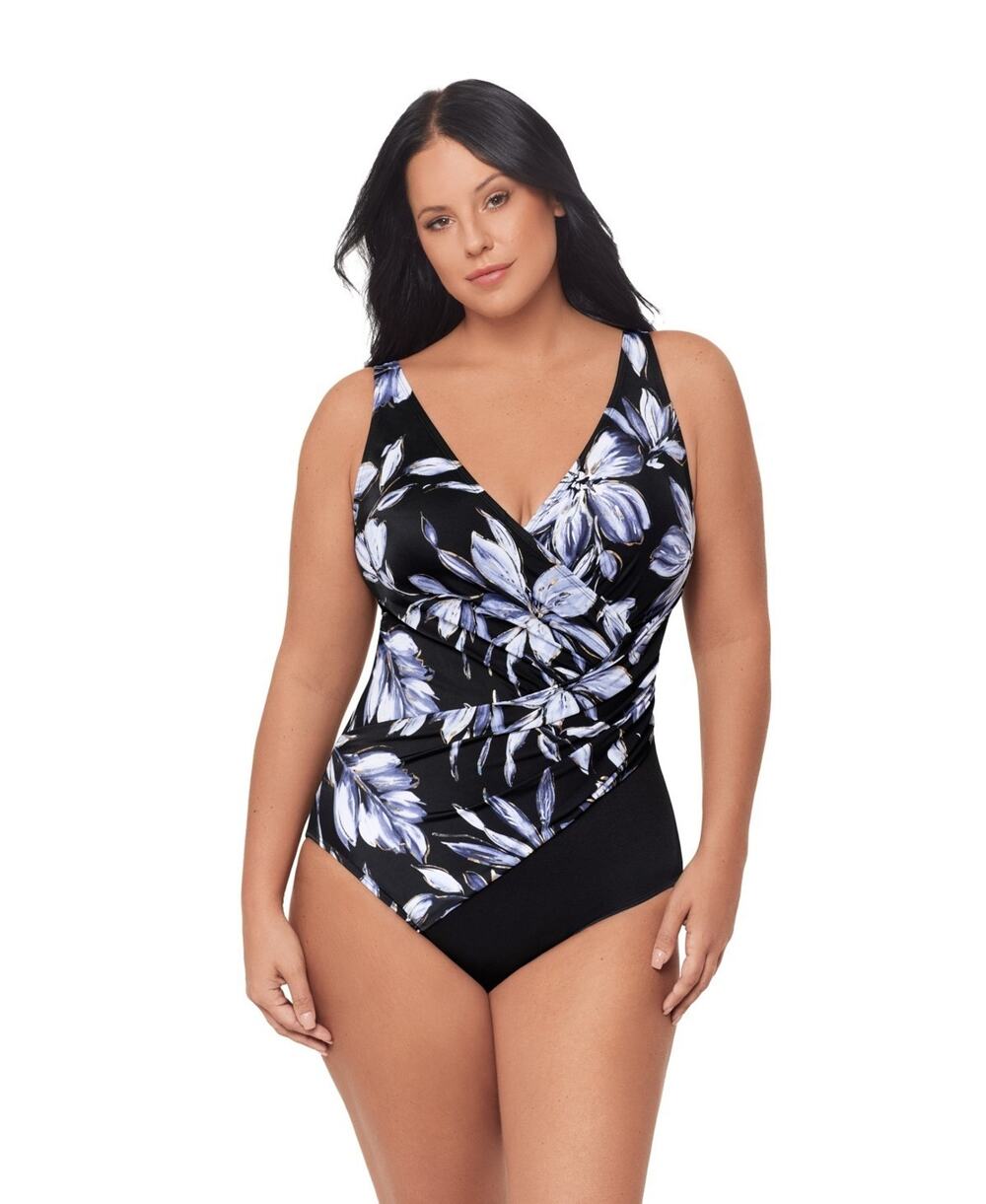 Miraclesuit Plus Size Oceanus Tummy Control One-Piece Swimsuit Size 22W 0791